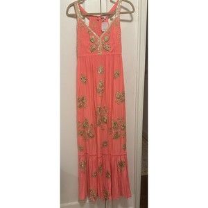Calypso St. Barth Maxi Dress - Coral & Gold Sequins - BNWT - Size S